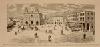 Orduña (Bizkaia) - Vista de la plaza mayor y del edificio destinado a taller y almacén de vestuario para los carlistas
