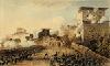 Puerta de Behobia de Irun, bajo el ataque de las fuerzas Reales Irlandesas, el 17 de mayo de 1837