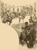 Viaje regio, el : Vitoria, visitada por SS.MM. y AA. el 26 de septiembre último : revista militar: el desfile ante SS.MM. y AA. en la calle de la Estación