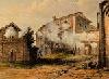 Exterior de la puerta Fuenterrabía de Irun: sujetando el explosivo y mostrando la ventana por la que entró por primera vez el 17 de mayo de 1837