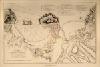 Plano del fuerte de San Sebastián, que muestra el ataque realizado por los ingleses y portugueses en 1813 , junto con el país vecino afectado por las operaciones: el sitio se inició el 11 de julio. La ciudad fue asaltada el 31 de agosto y el castillo se rindió el 9 de septiembre.